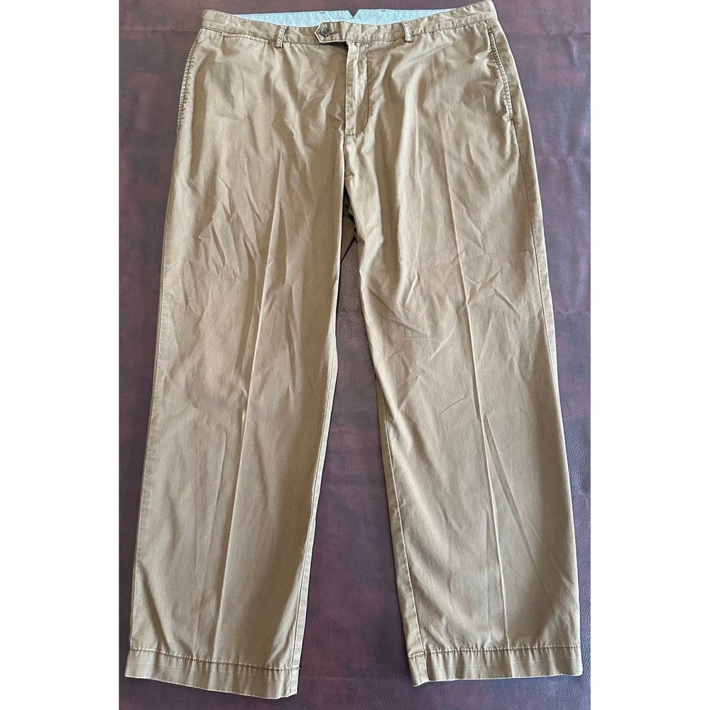 Cremieux Mens Khaki Chino Pants 38x29 Tan 100% Cotton Flat Front Straight Leg